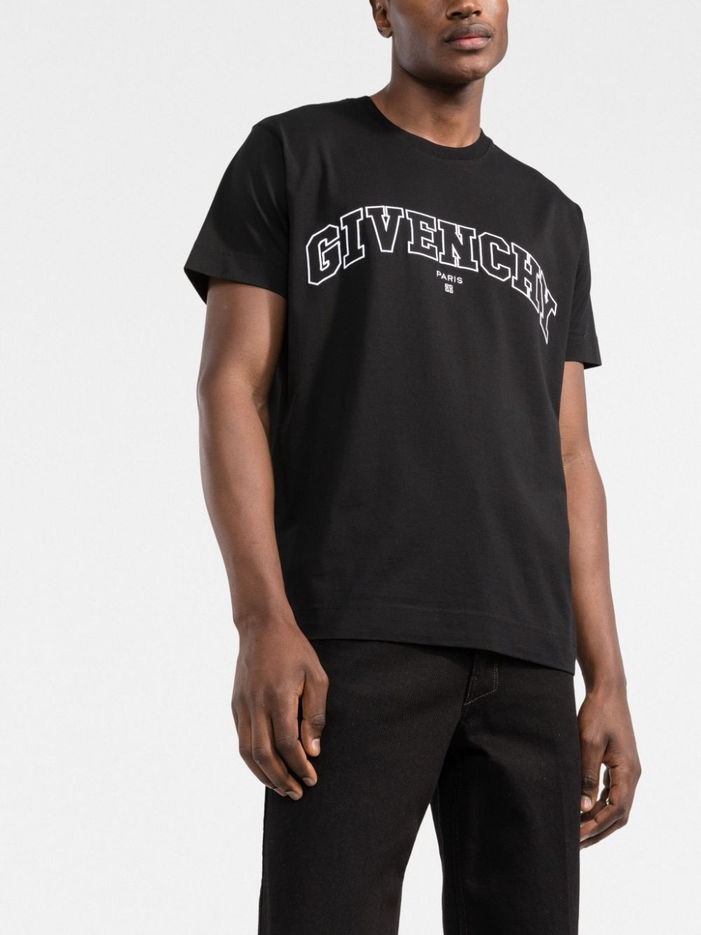 logo-embroidered cotton T-shirt - 3