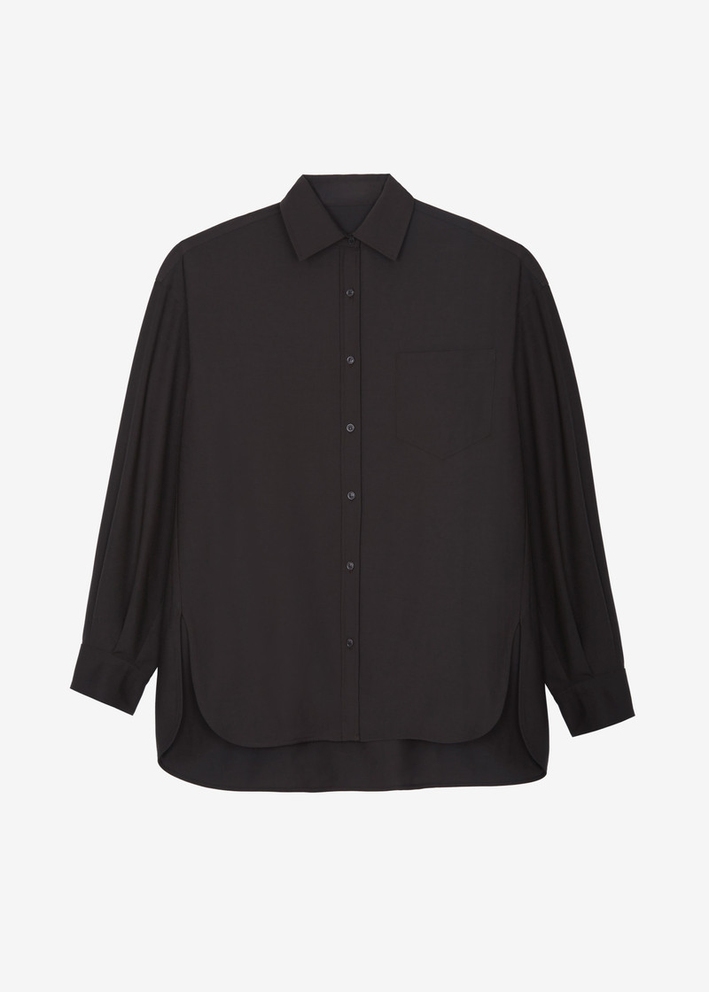 Georgia Wool Blend Shirt - Brown 1