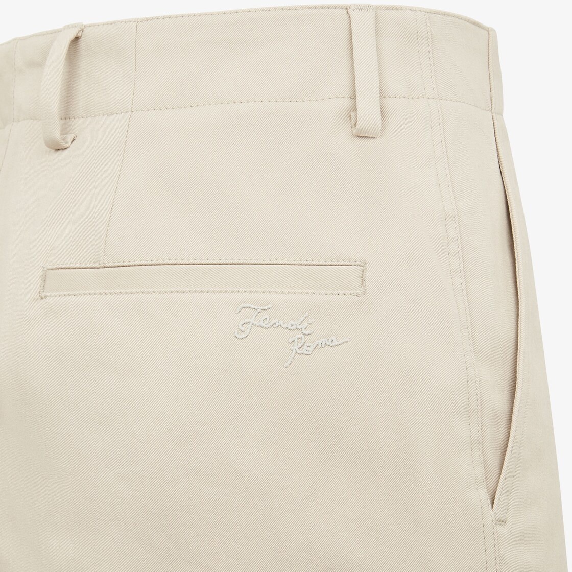Beige cotton trousers - 3