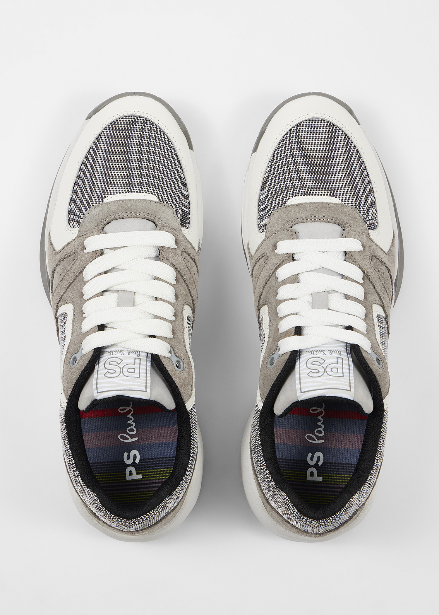 White and Grey 'Ossi' Trainers - 5