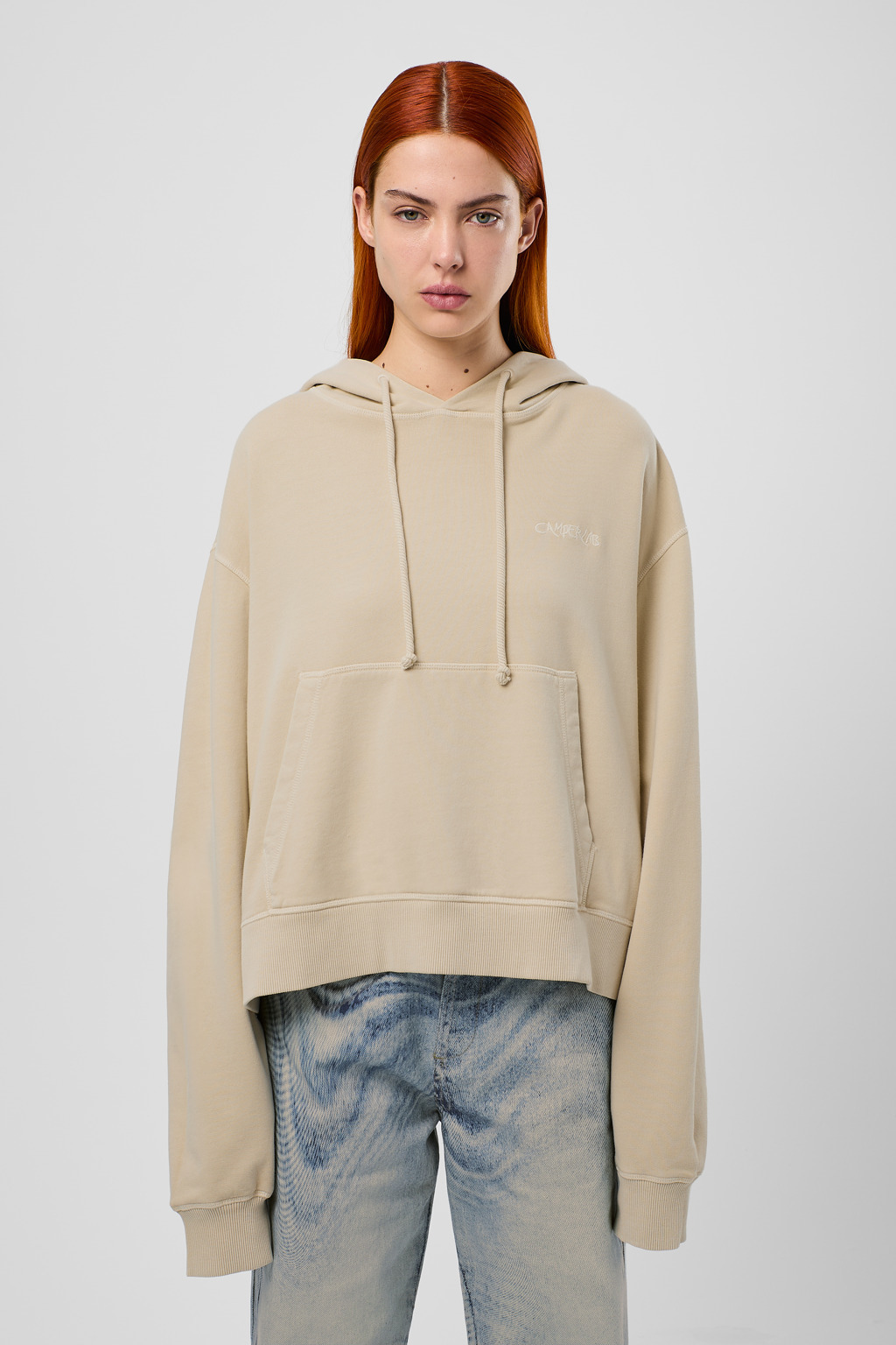Beige Cotton Hoodie - 2