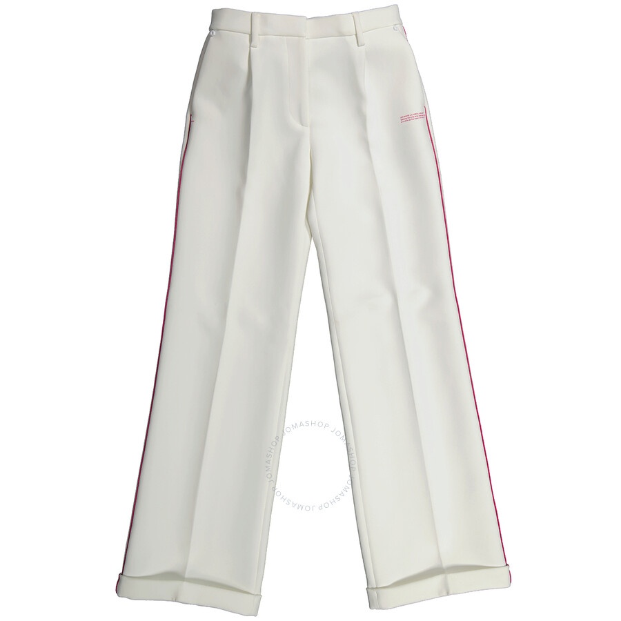 Off-White Contrasting Trim Tailored Trousers in White - 4