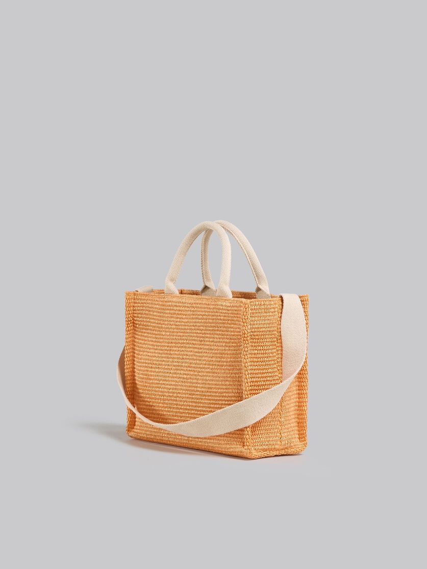 ORANGE RAFFIA-EFFECT SMALL TOTE BAG - 3