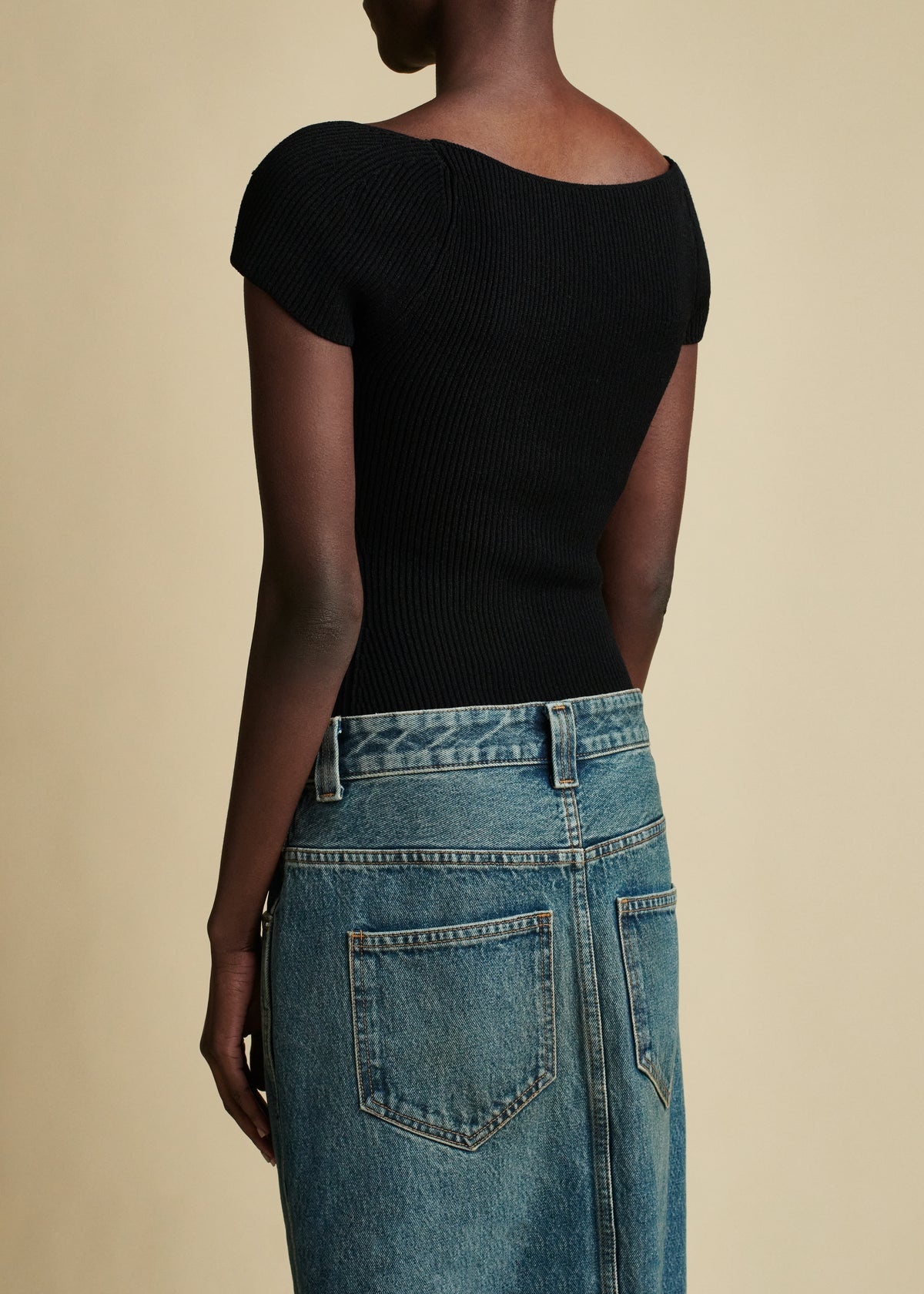KHAITE The Ista Top in Black | khaite | REVERSIBLE