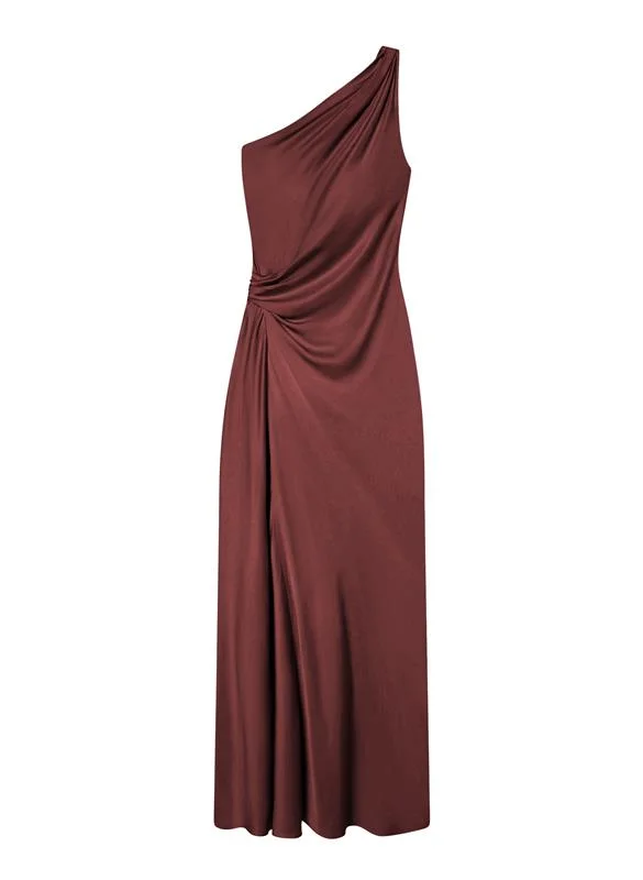 Aster Satin One Shoulder Gown - 1