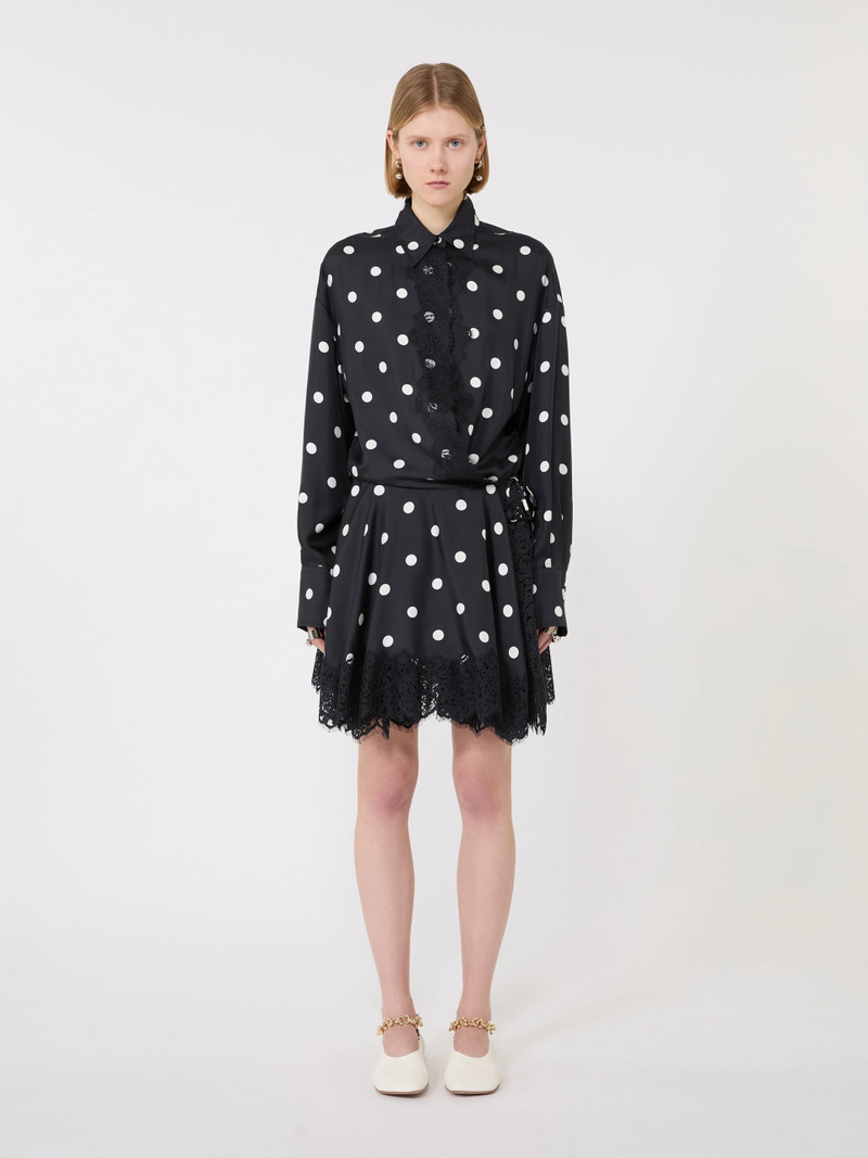 BOSSO Lace-detail short dress - BLACK 3