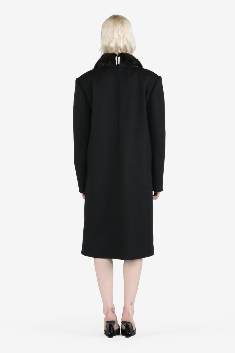 N°21 FAUX FUR-TRIM DOUBLE-BREASTED COAT outlook
