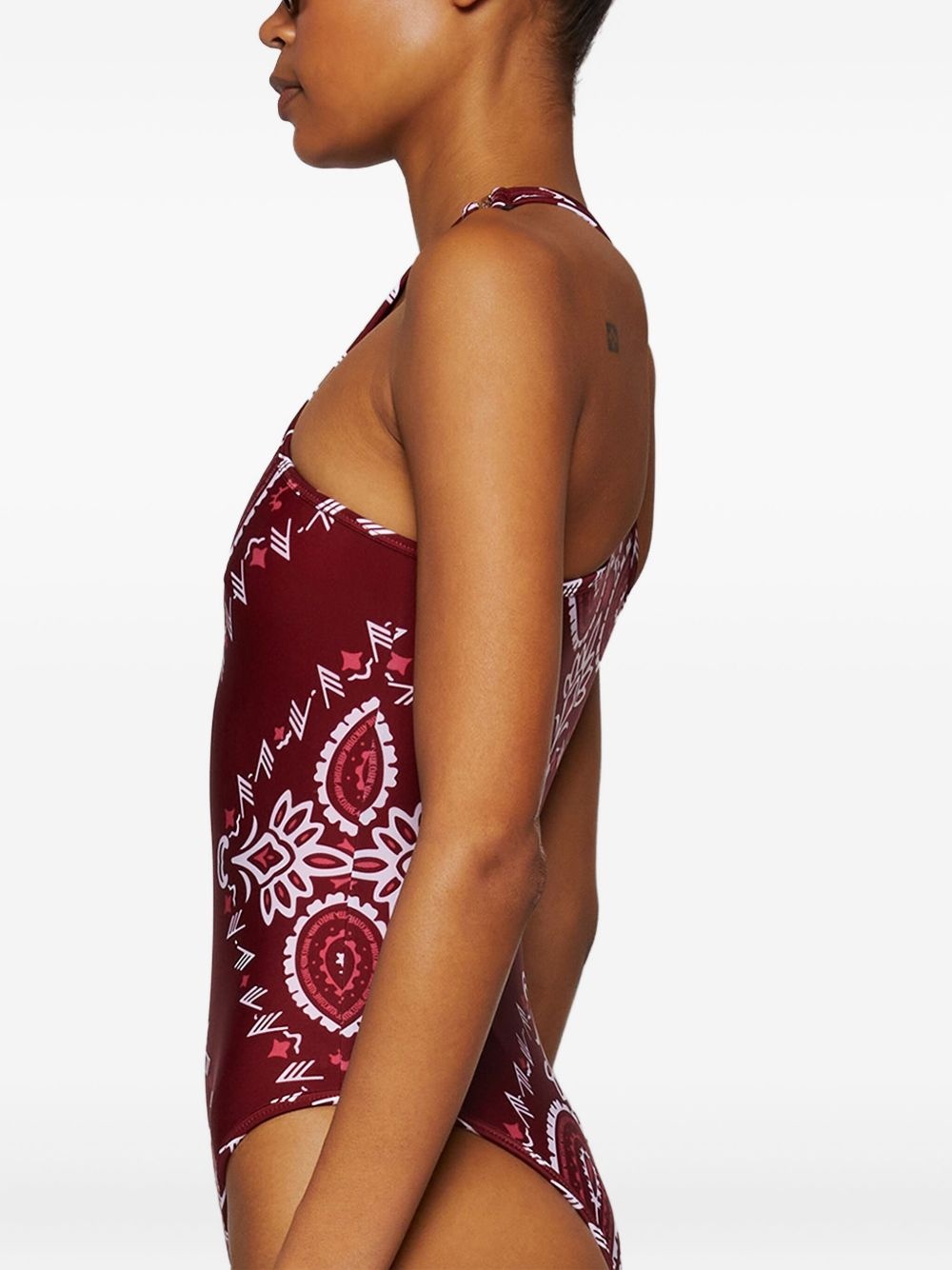 ワンピース水着 THE ATTICO Woman Swimsuit Red WBC00009PAA094AA 010 THE ATTICO bandana-print halterneck swimsuit | REVERSIBLE