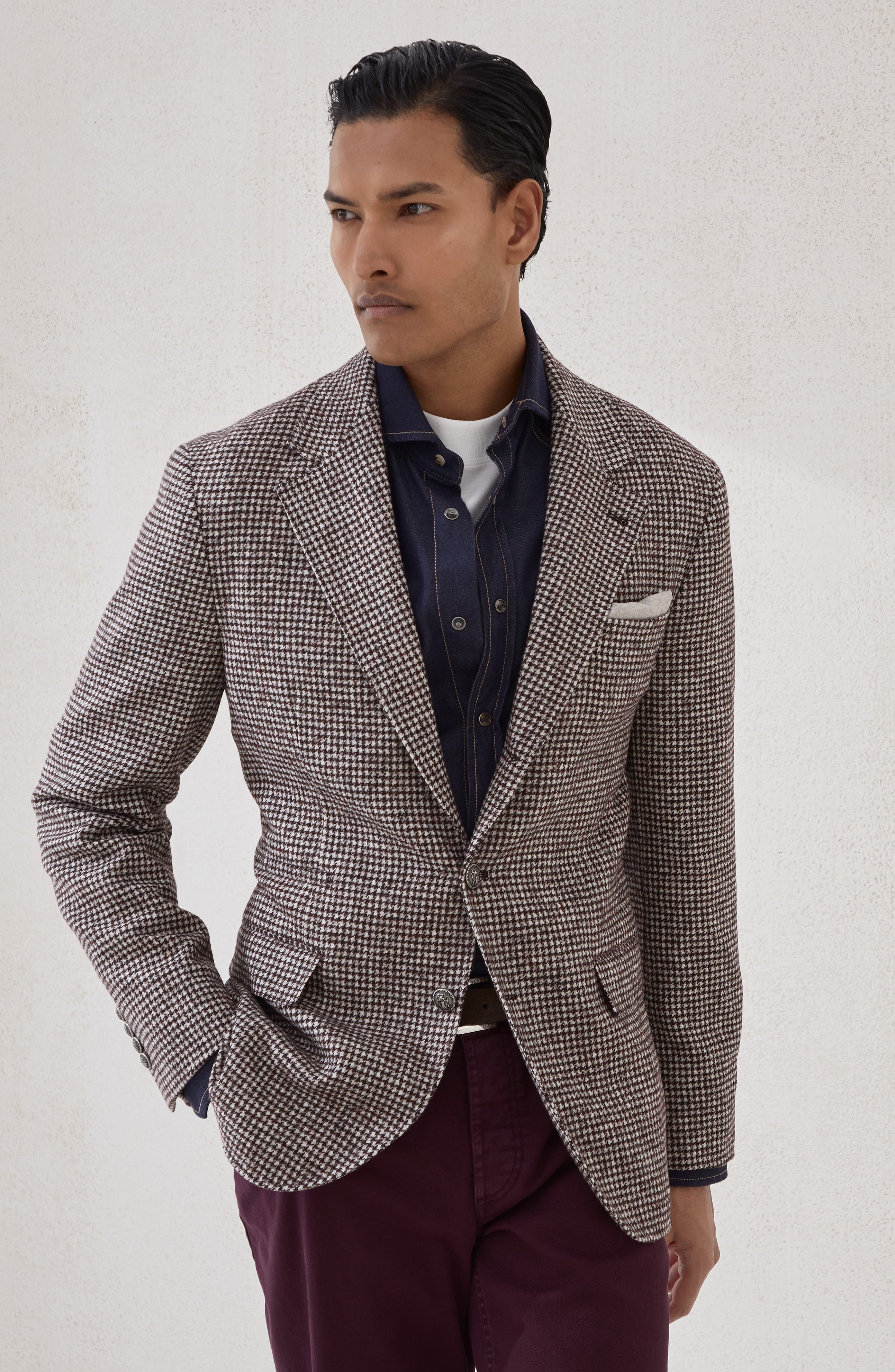 Brunello Cucinelli Blazer with metal buttons in Brown at Nordstrom - 2