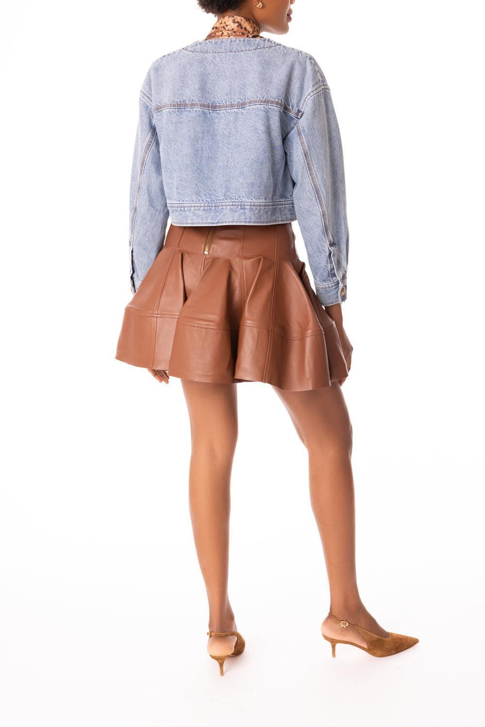 Denim Cropped Jacket - 4
