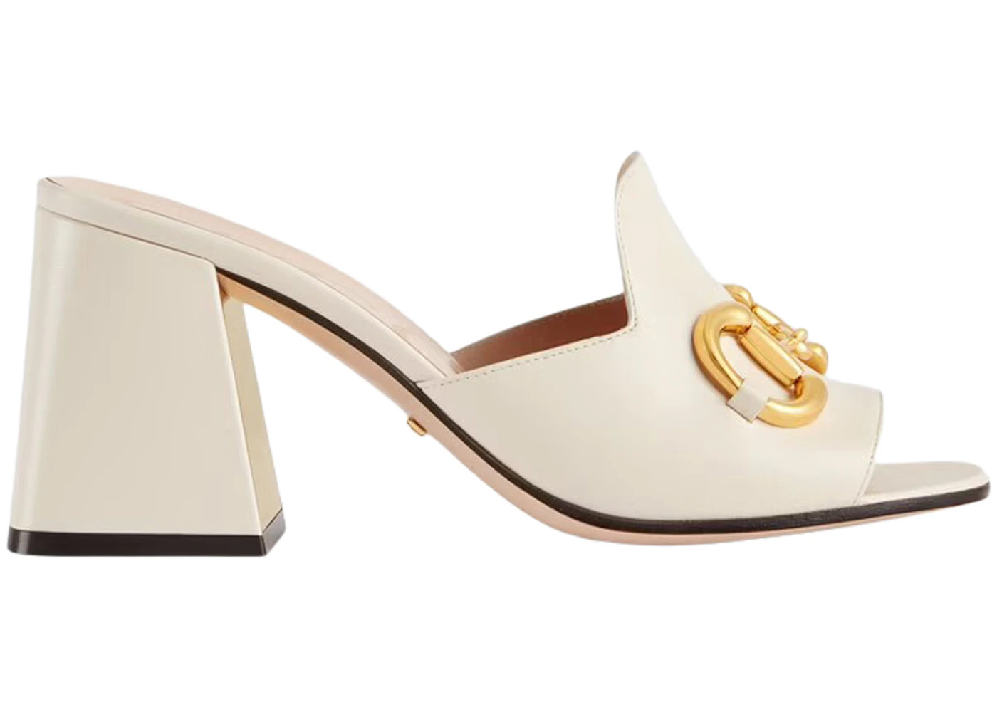 Gucci Horsbit 75mm Heeled Sandal White Leather - 1