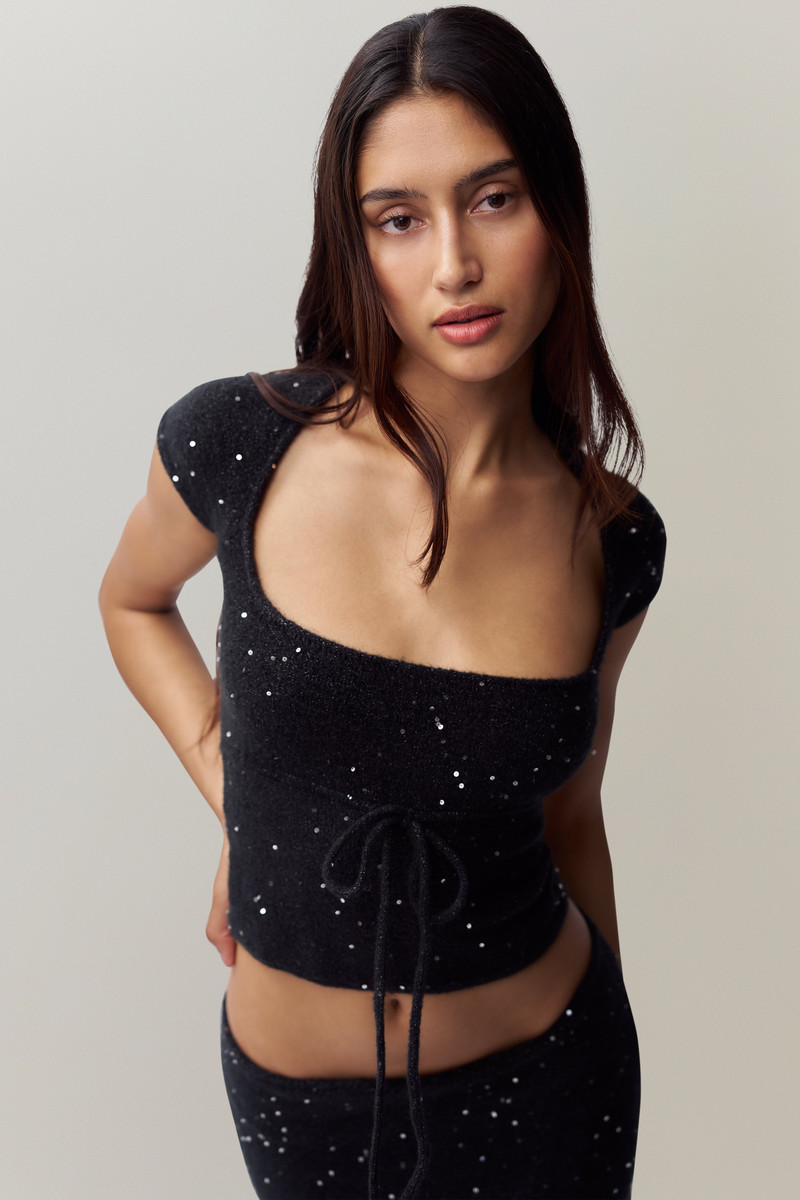 GUIZIO MIKI SEQUIN KNIT TOP outlook