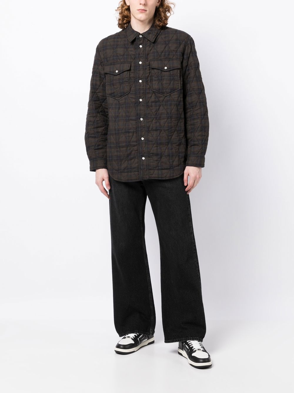 CHECK-PRINT TWO-POCKET SHIRT JACKET - 4