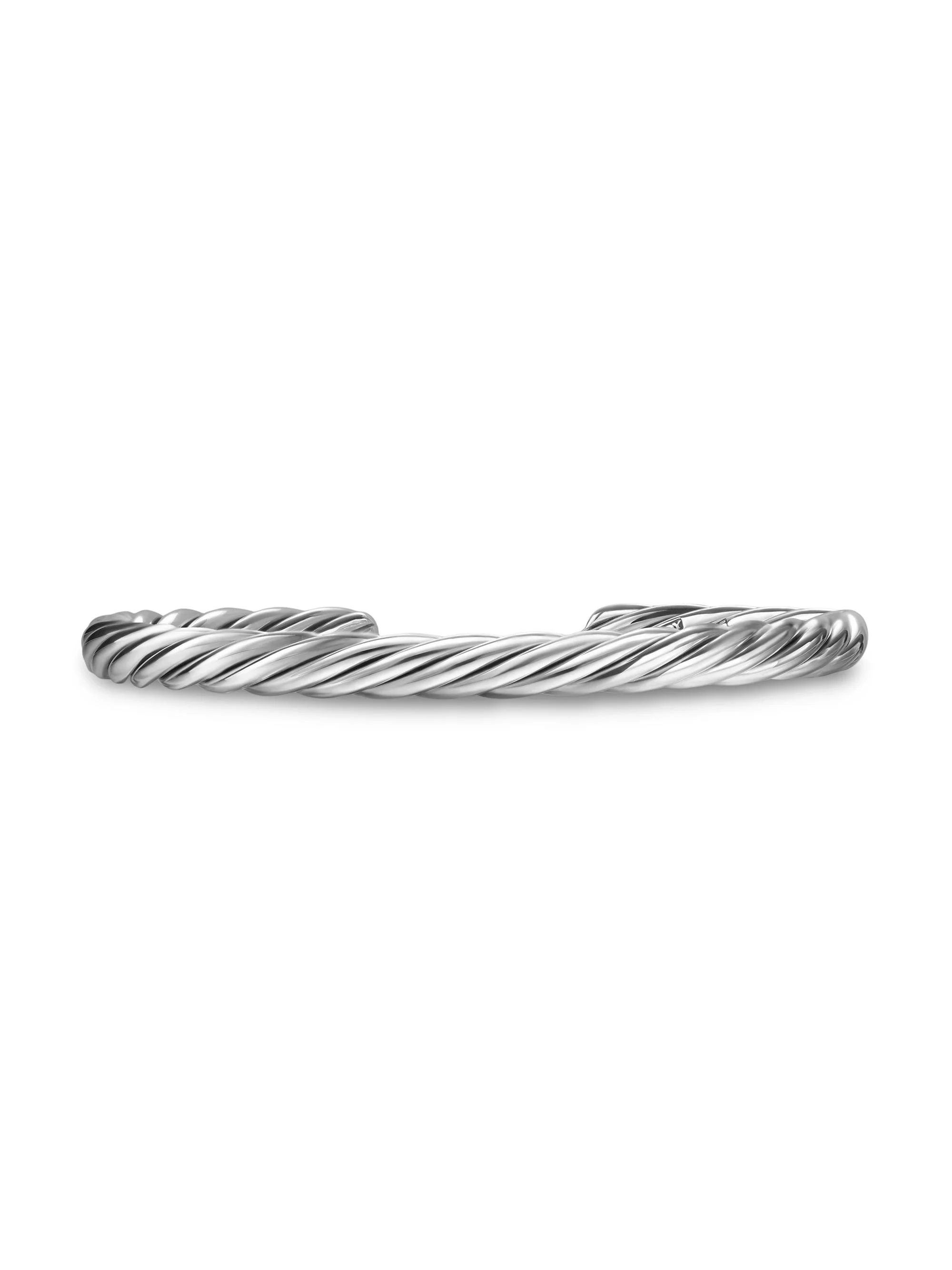 Men's Cable Cuff Bracelet in Sterling Silver, 6MM - Silver - 1