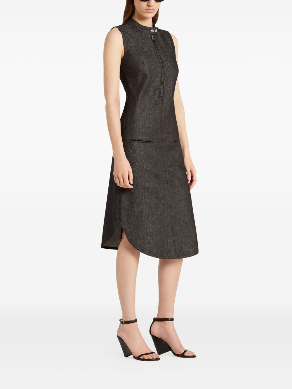 zip-front sleeveless dress - 3