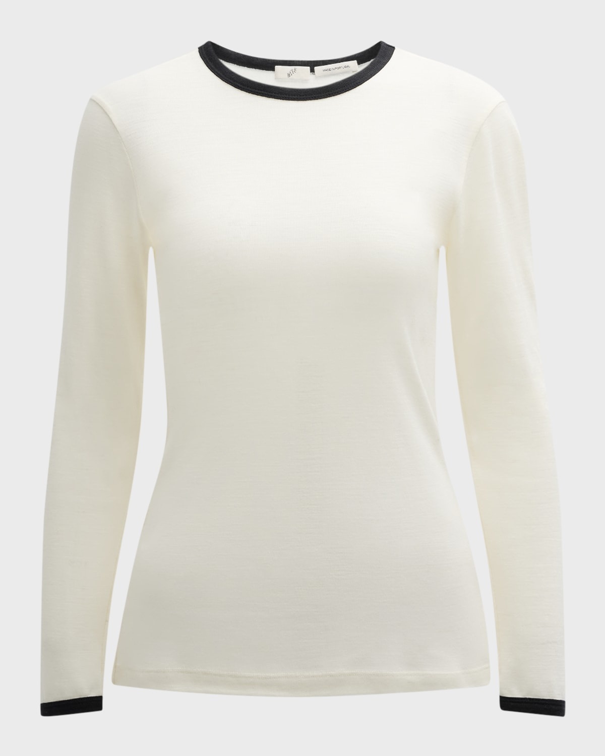 Two-Tone Long-Sleeve Merino Wool T-Shirt - 1