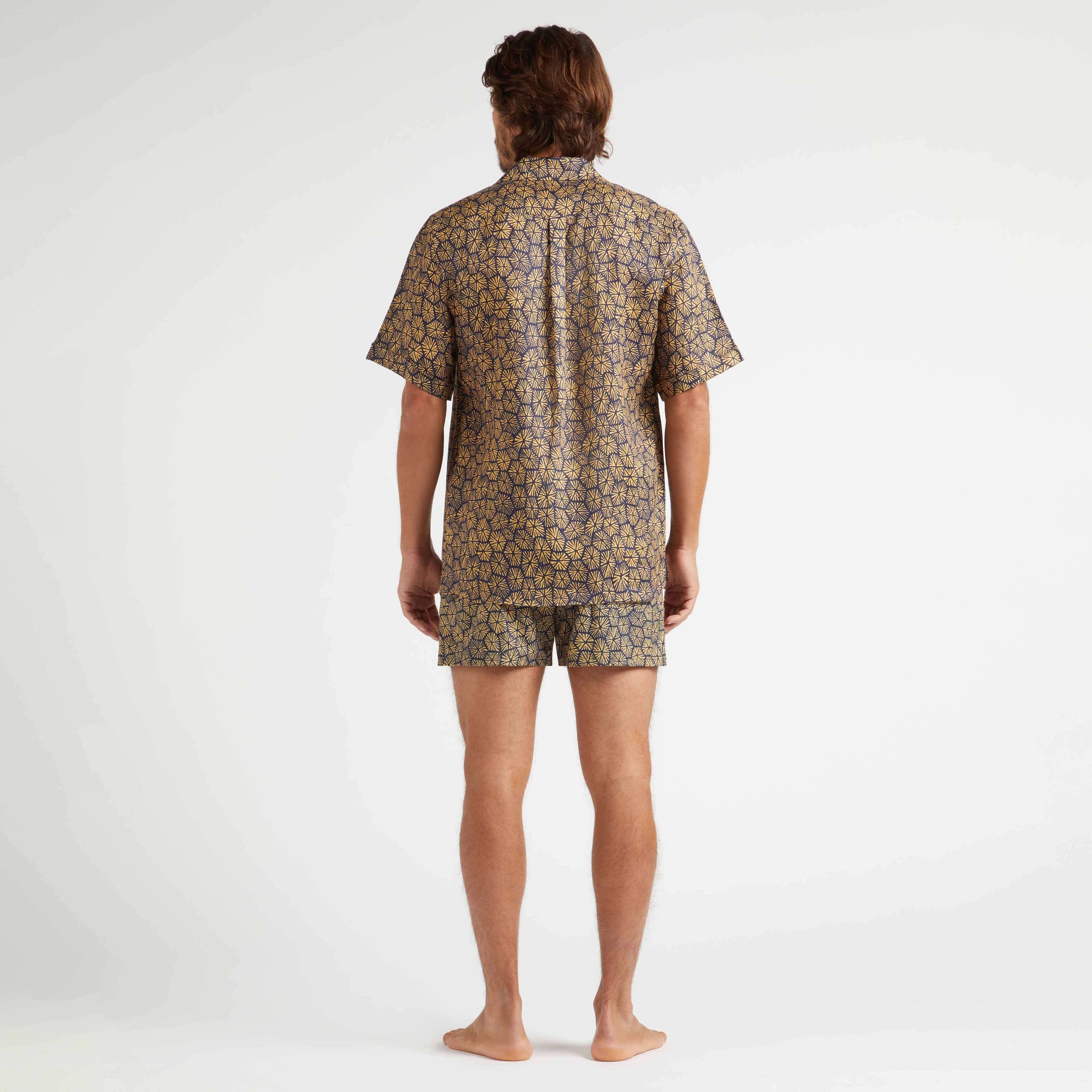 Men Linen Bowling Shirt Carapaces - 4