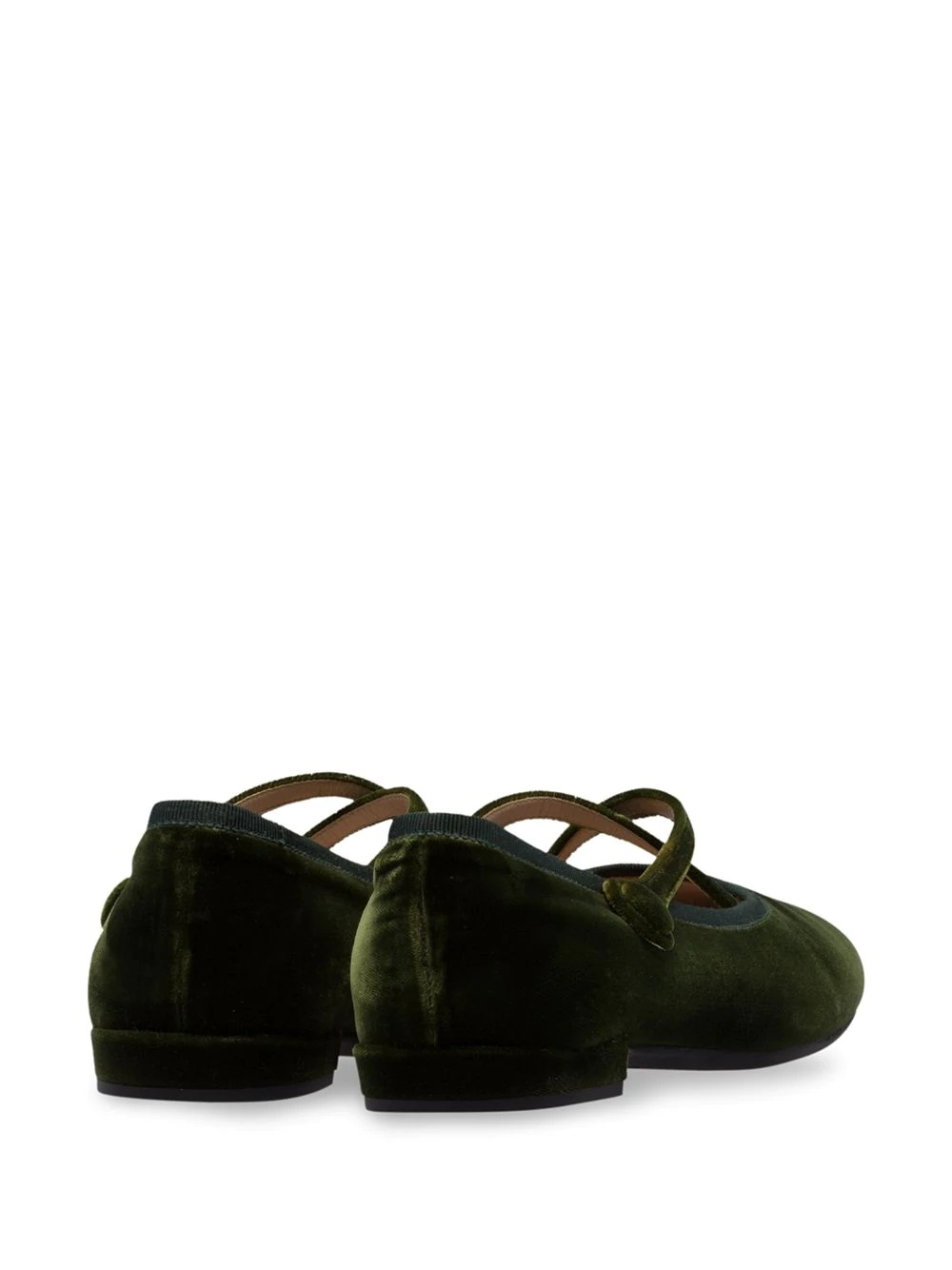 velvet crisscross ballerina shoes - 3