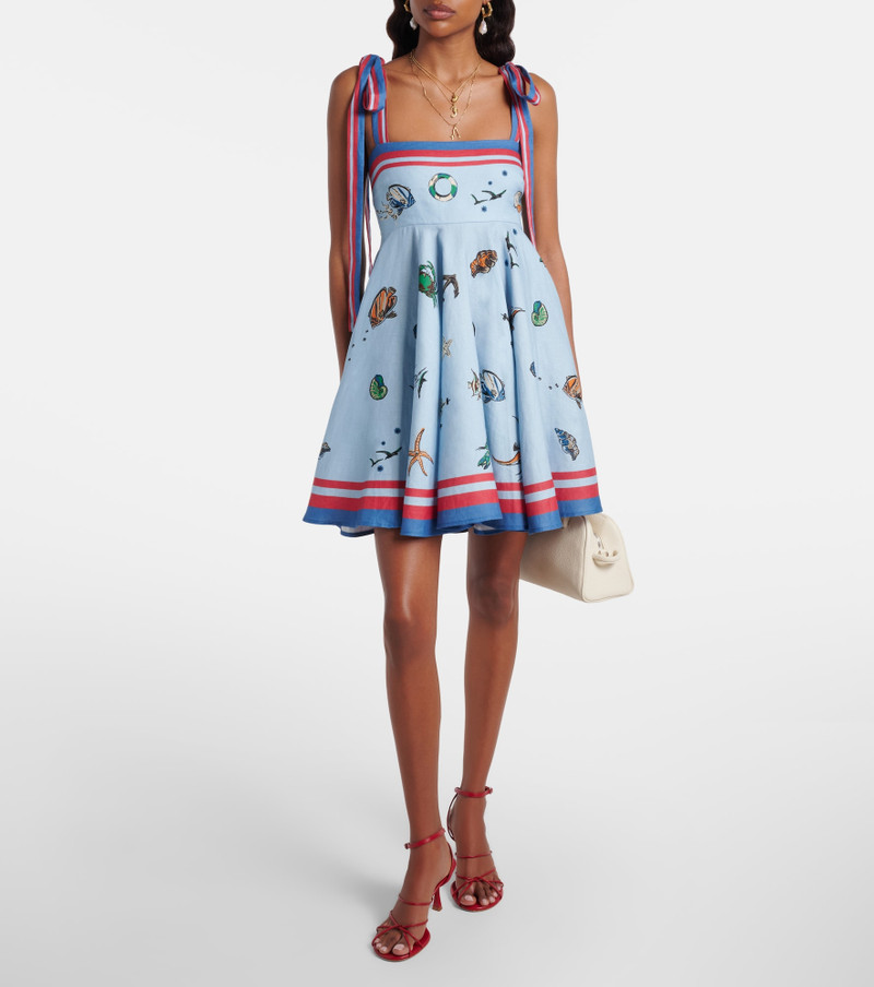 ALÉMAIS Printed linen minidress outlook