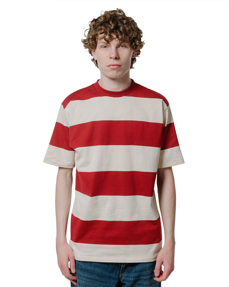 Warehouse & Co. Lot. 4108 S/S 4in Border T Bordeaux/Kinari outlook