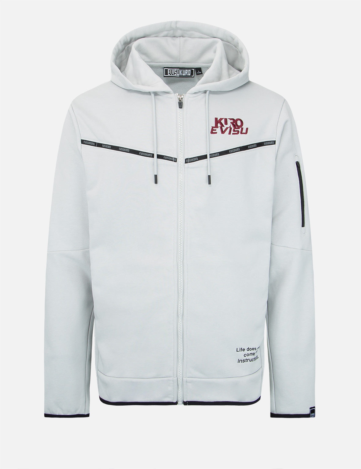 Contrast Taping Reversible Zip  Hoodie - 1