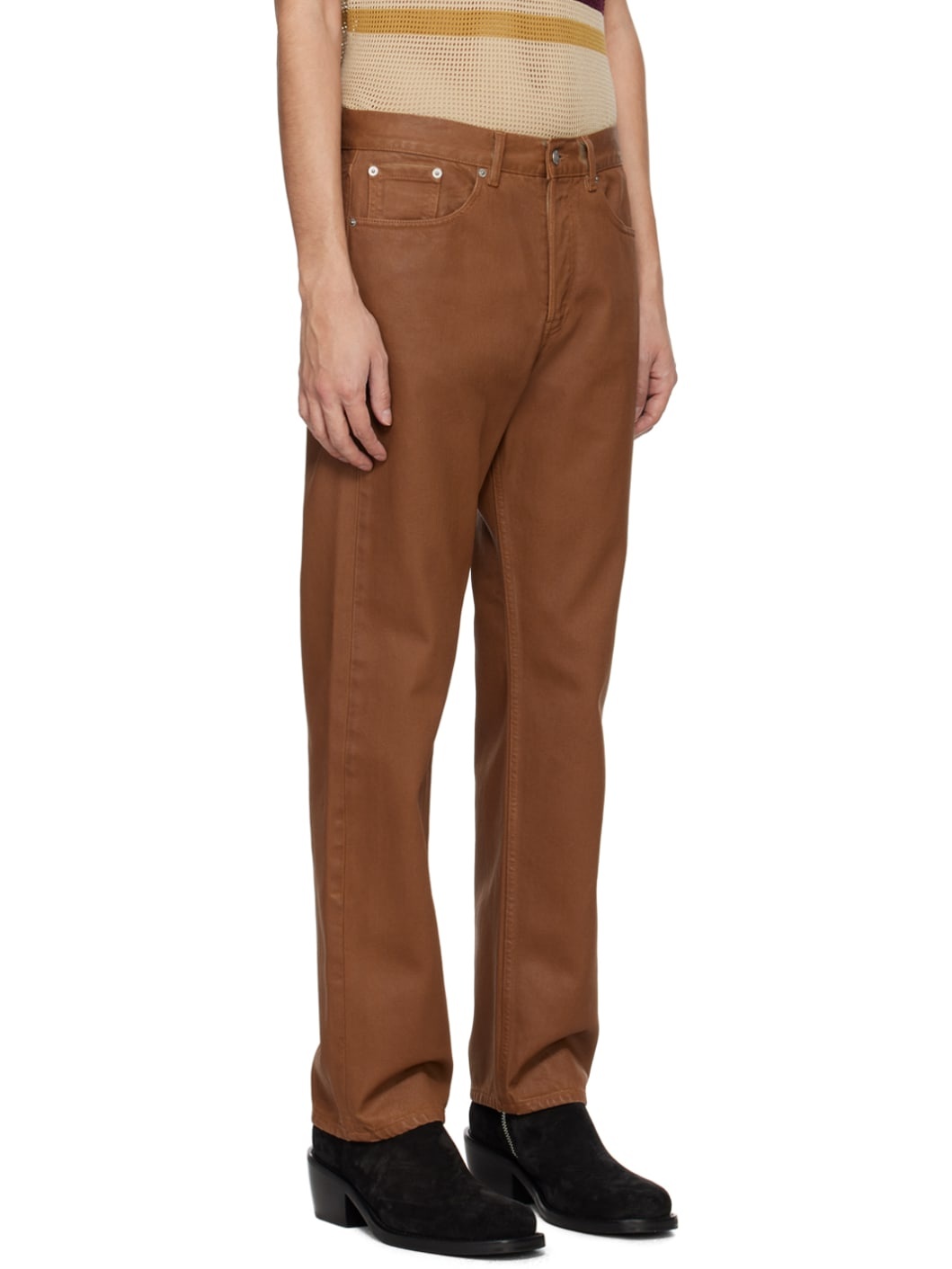 Brown Button-Fly Jeans - 2