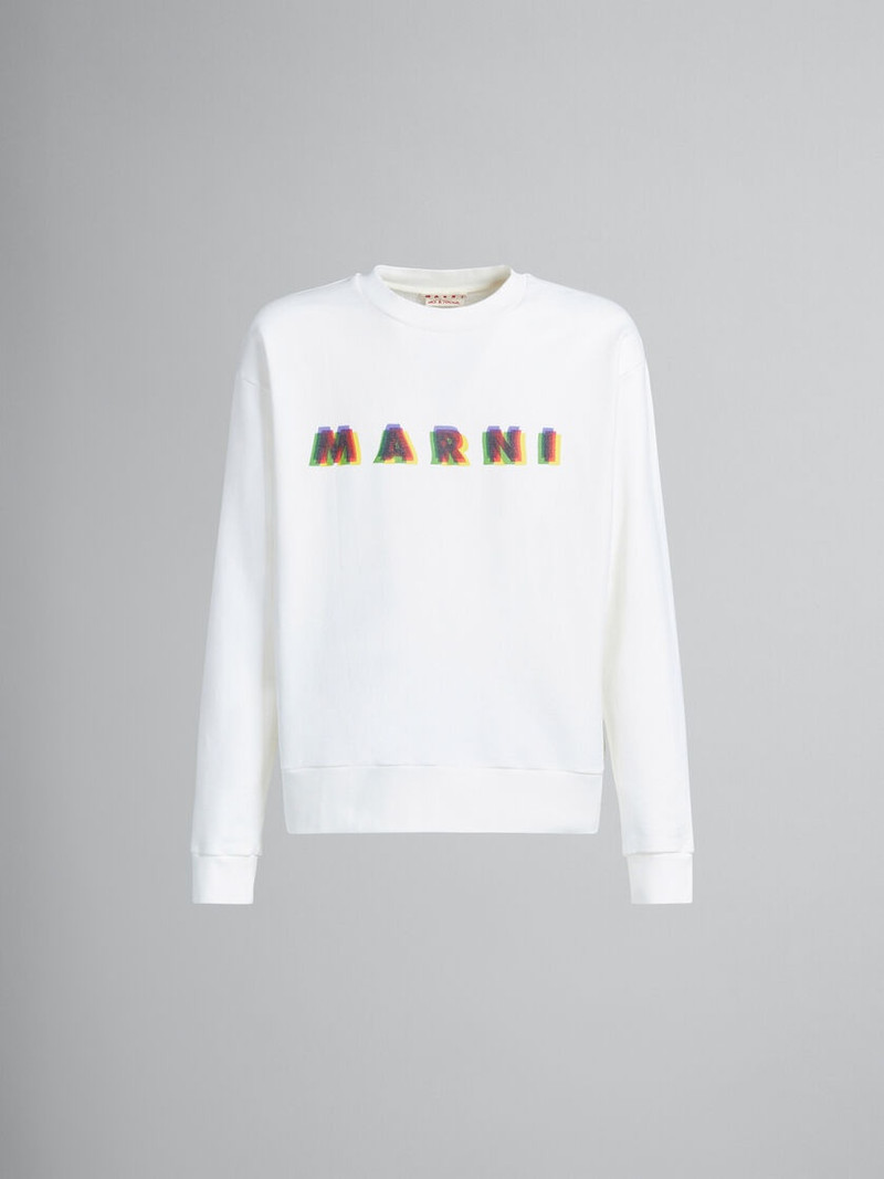 WHITE COTTON SWEATSHIRT WITH 3D MARNI PRINT 1