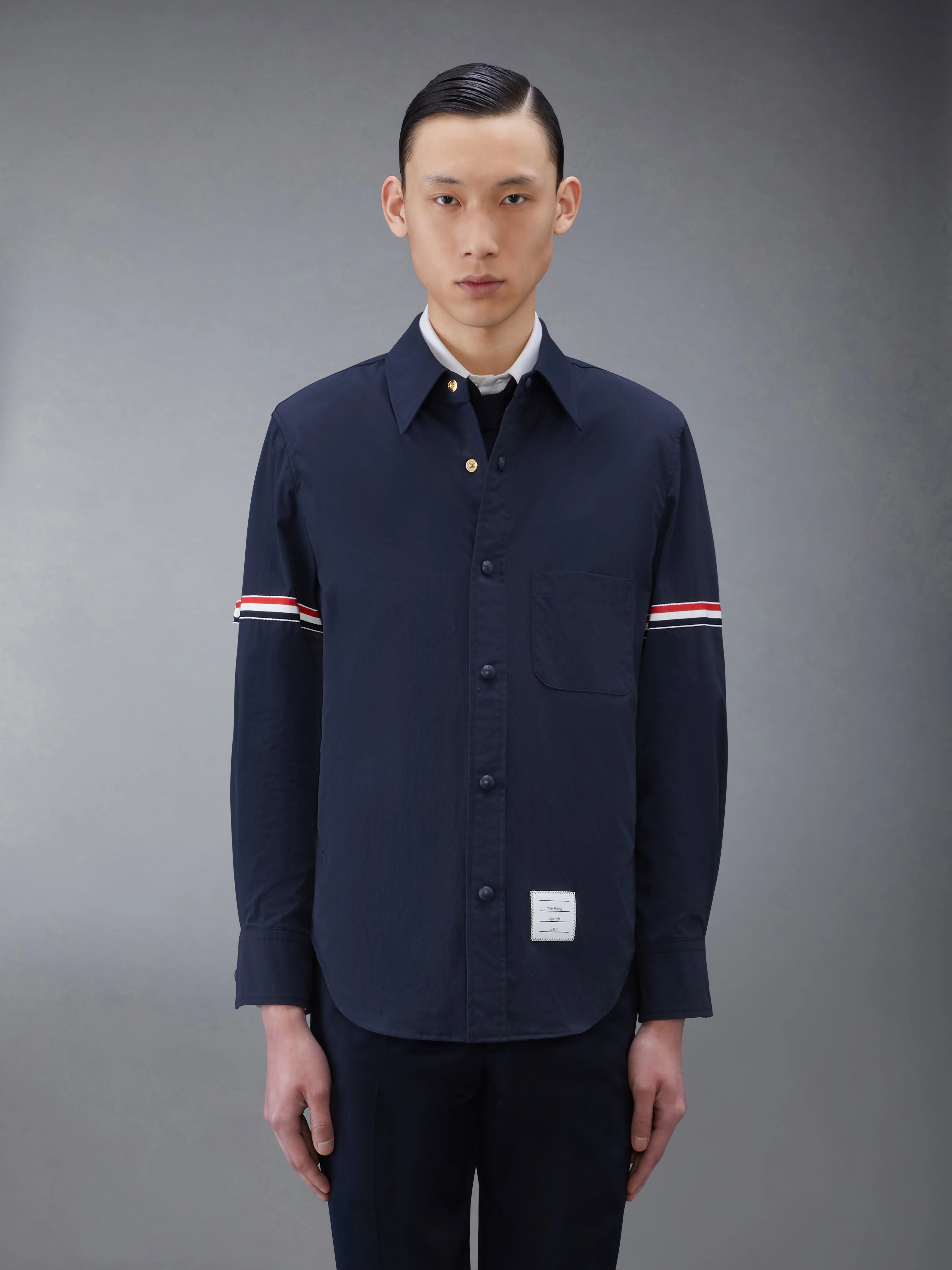 logo-patch long-sleeve shirt - 1
