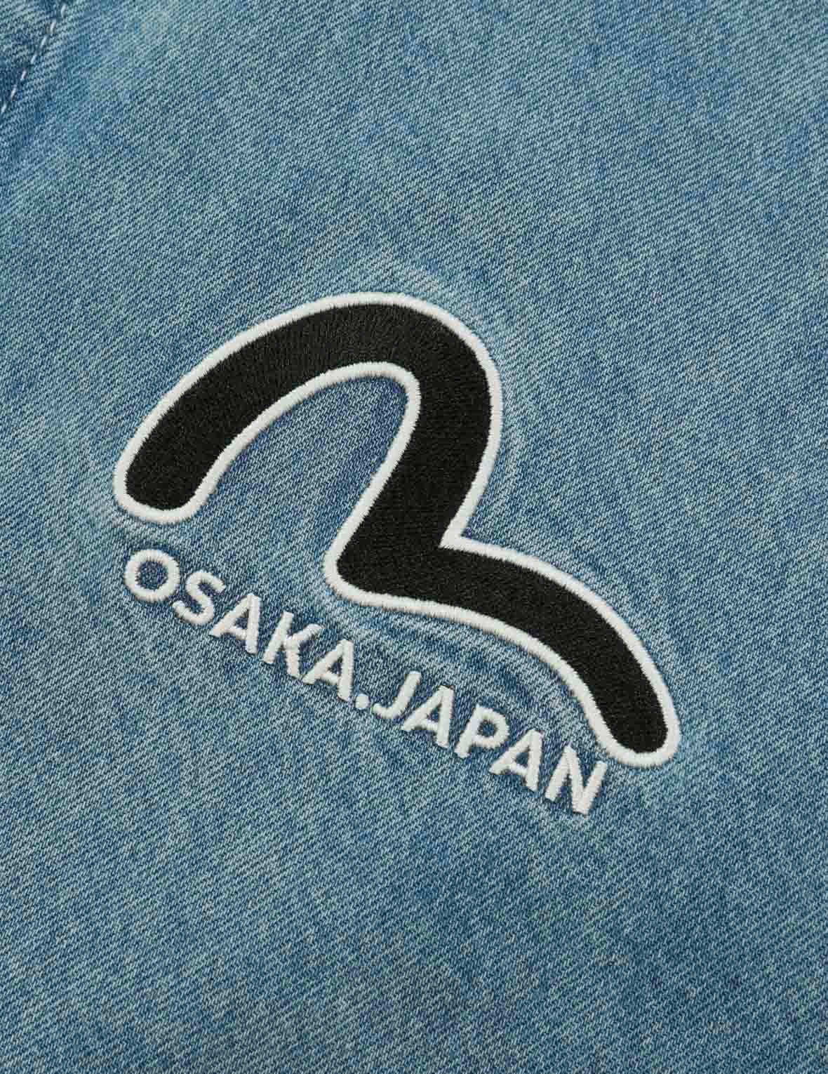 GRAFFITI DARUMA PRINT DENIM SHIRT - 8