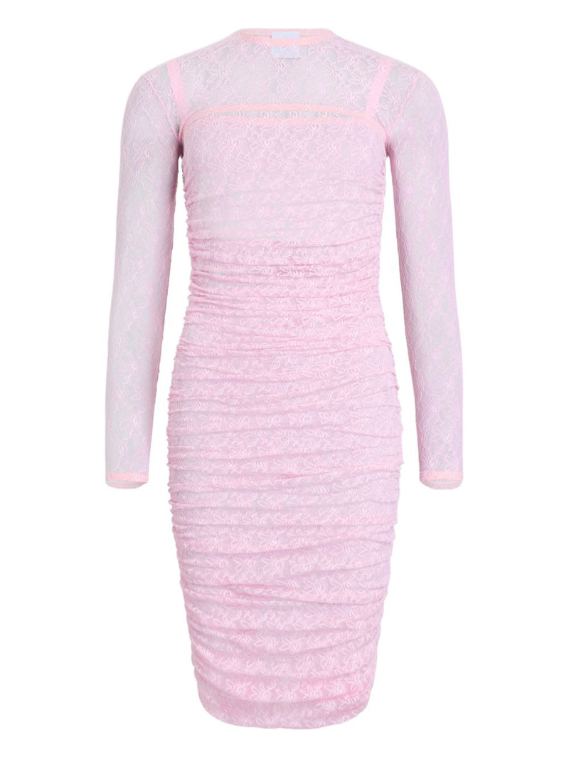 lace ruched midi dress 1