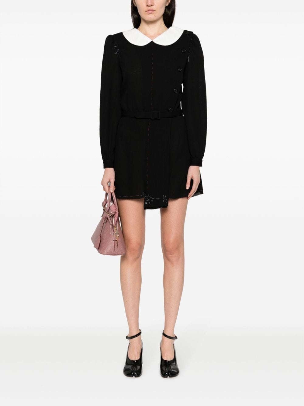 raw-cut wool minidress - 2