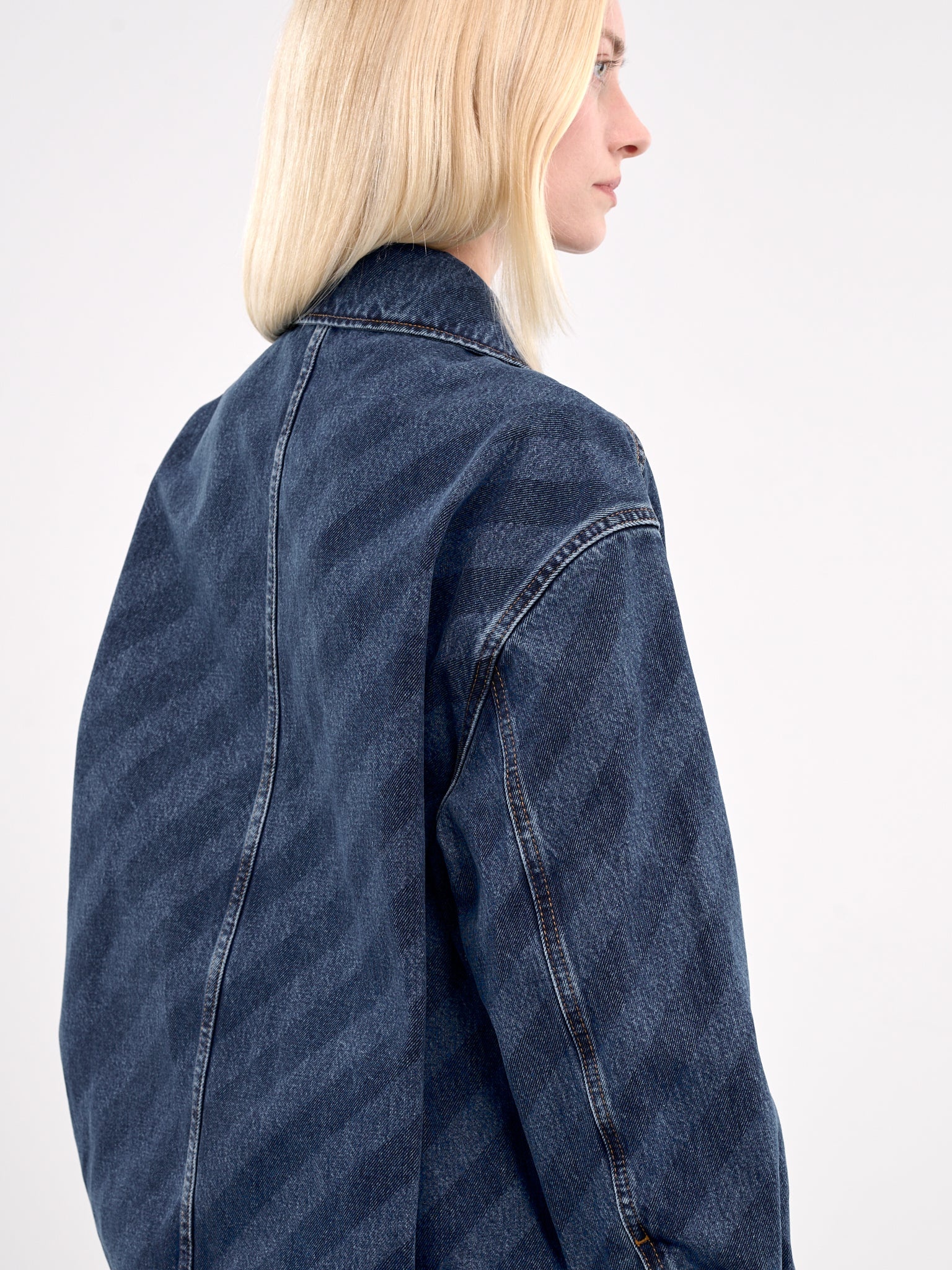 Diagonal Denim Jacket - 5
