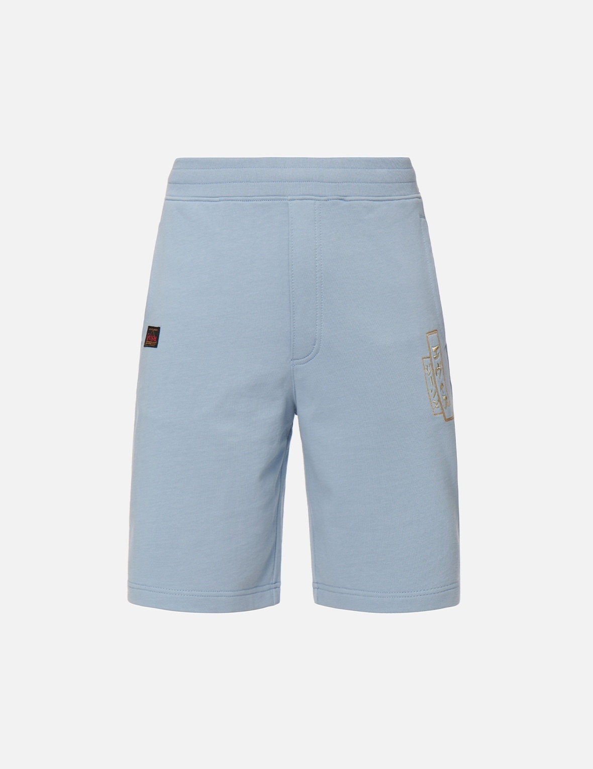 JAPANESE ART SEAGULL EMBROIDERED SWEAT SHORTS - 1