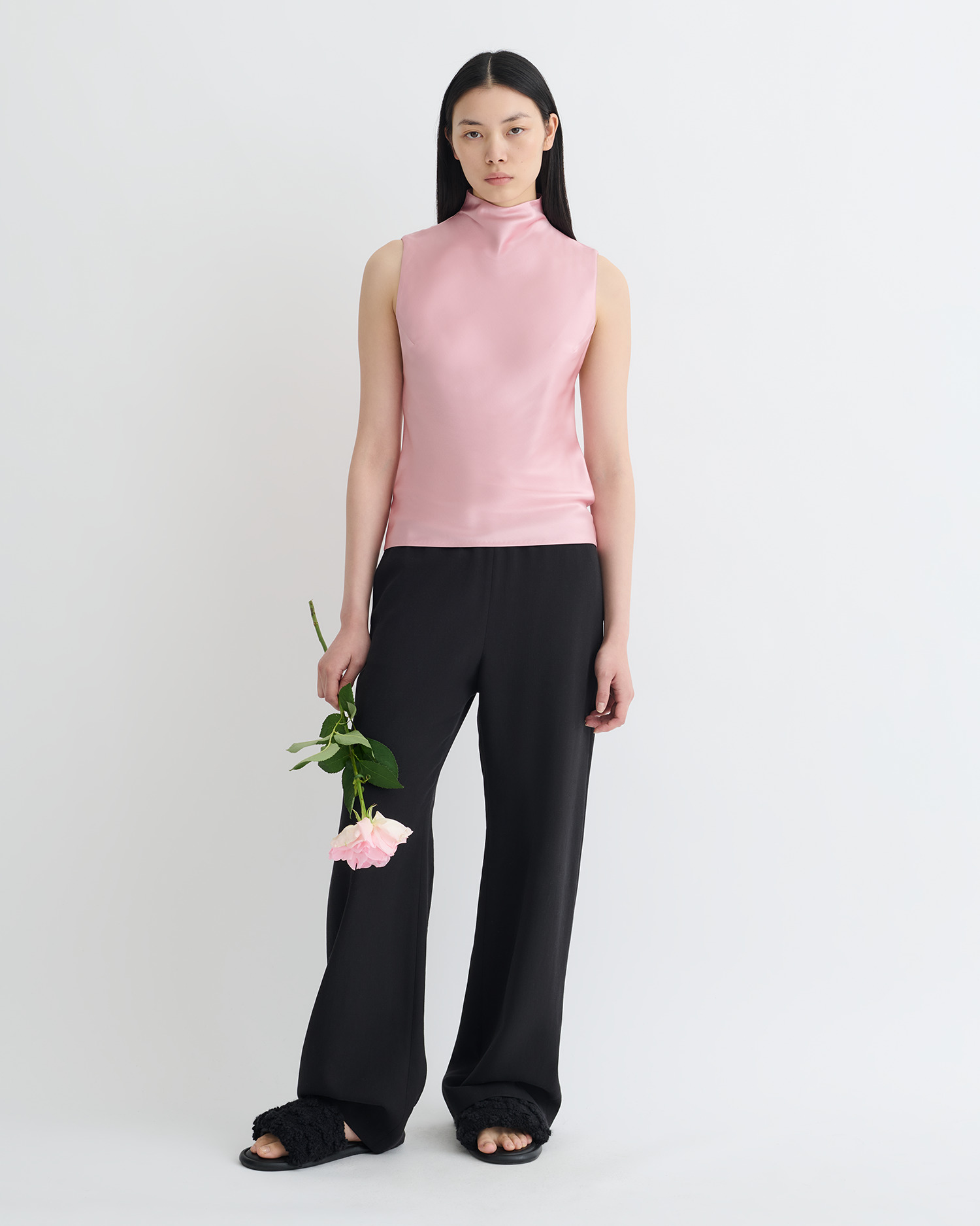 Slip Satin Turtleneck Top - 3