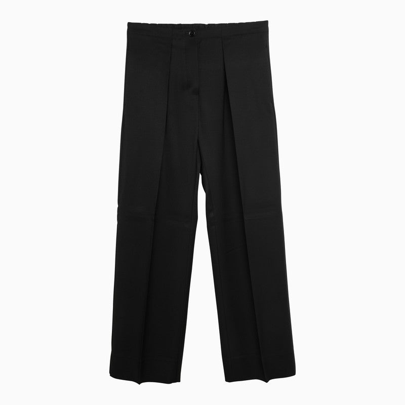 Acne Studios Black Wool-Blend Trousers With Pleats Women - 1