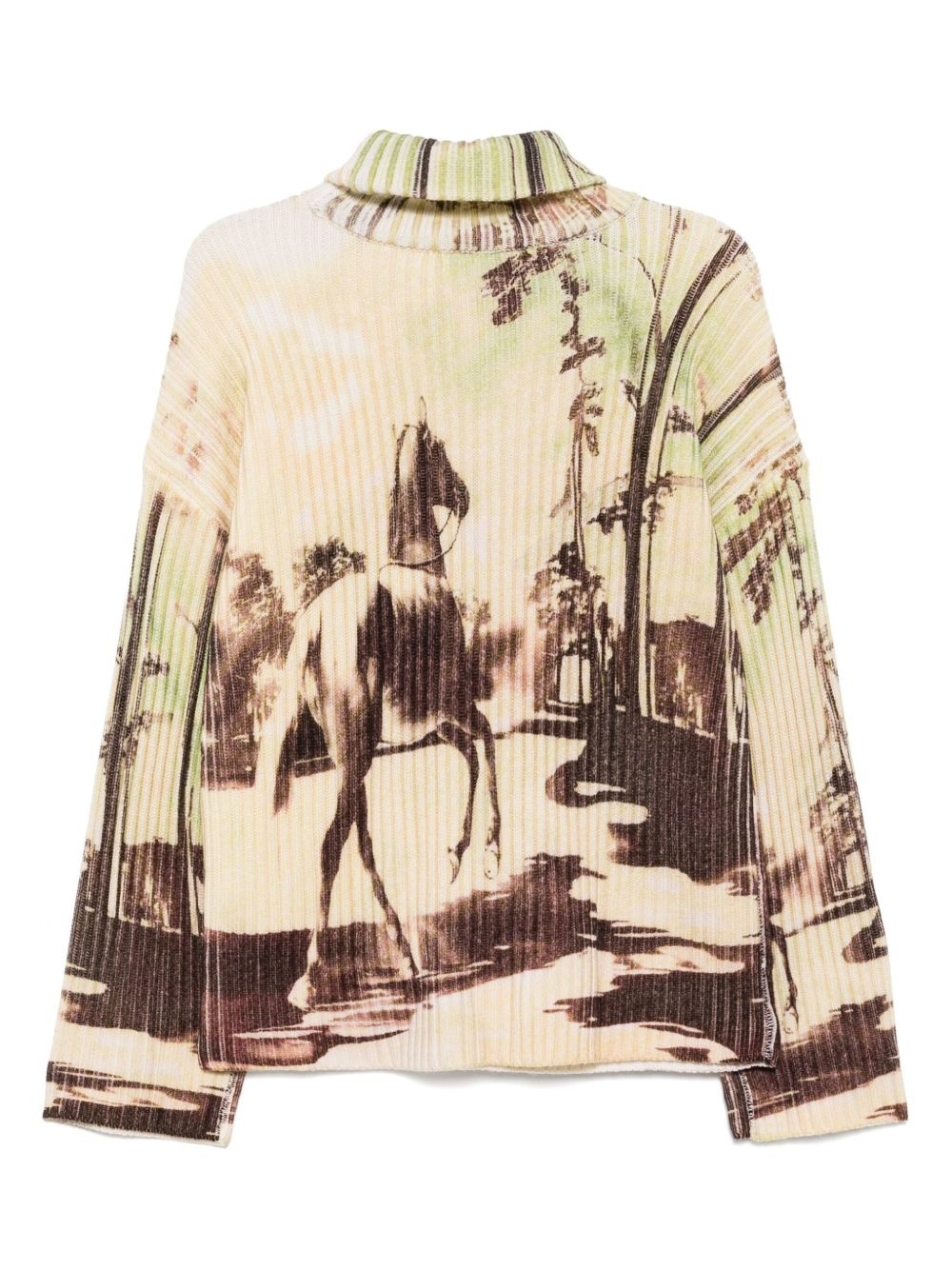 horse-print chunky ribbed jumper - 2