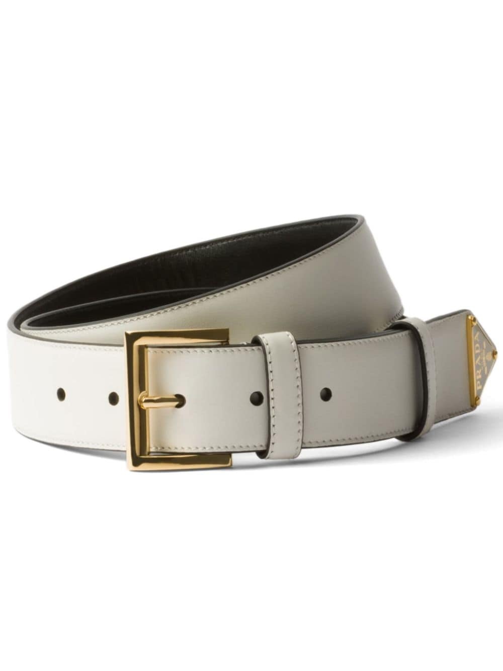 triangle-logo leather belt - 1