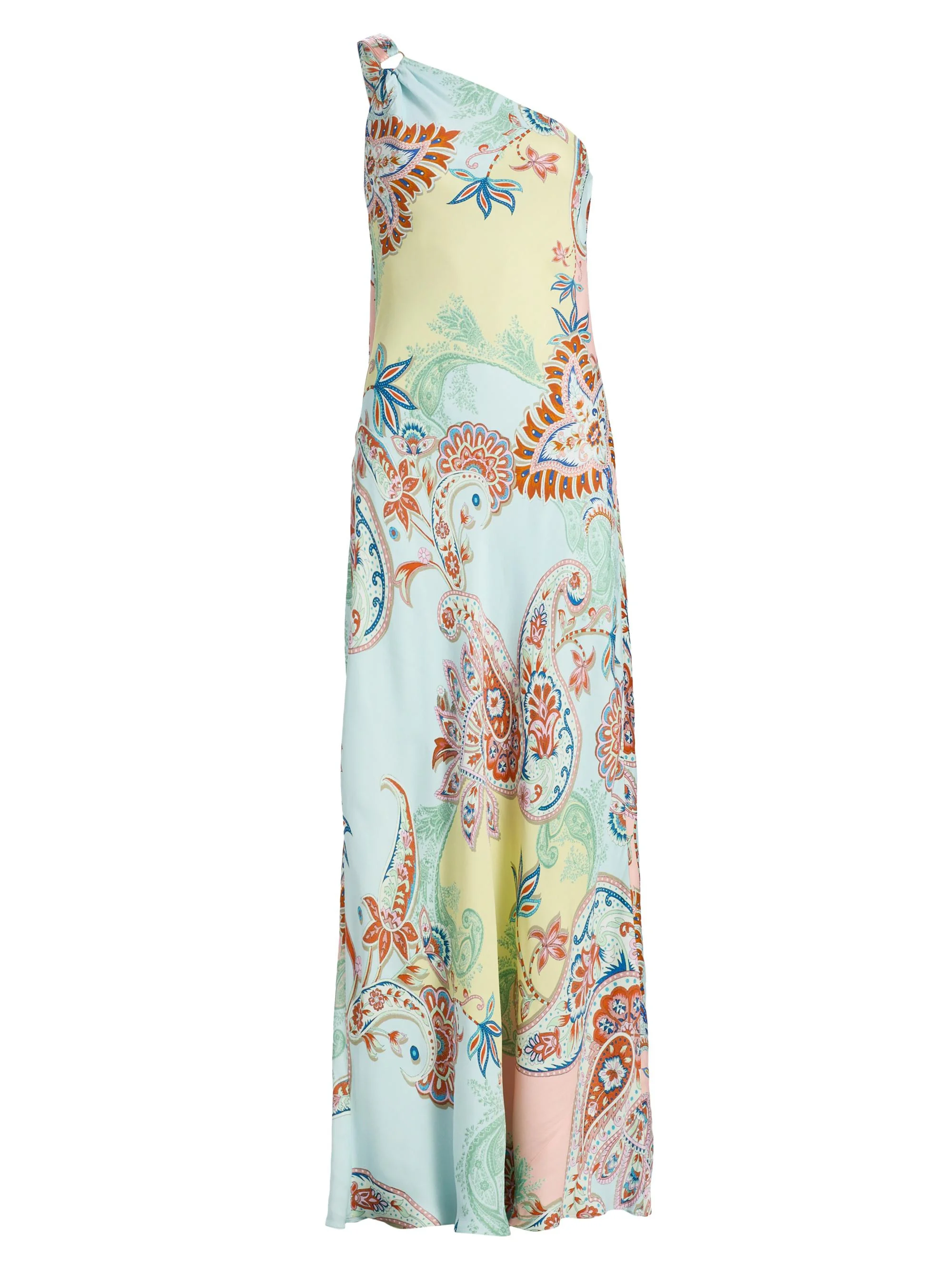 Women's One-Shoulder Sash Paisley Maxi Dress - Multi - 1