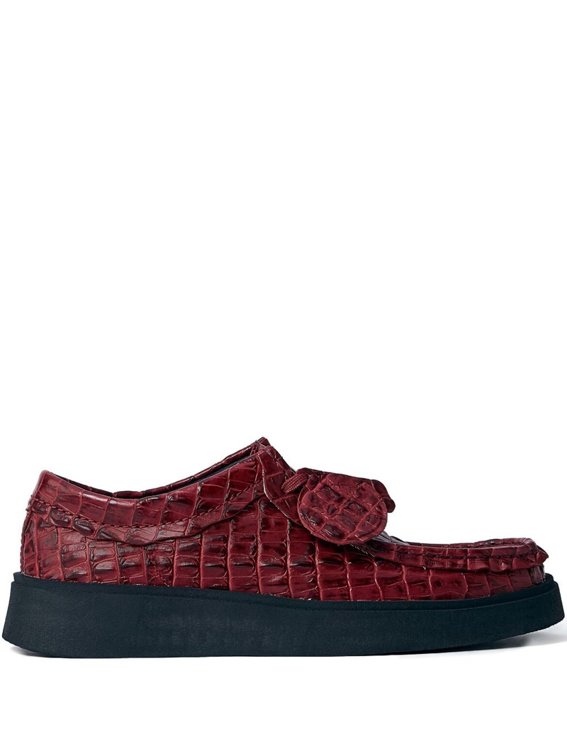 Torview croc-embossed lace-up shoes 1