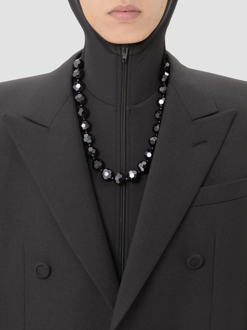 Men's Double-Breasted Wool Gabardine Jacket - Black 6