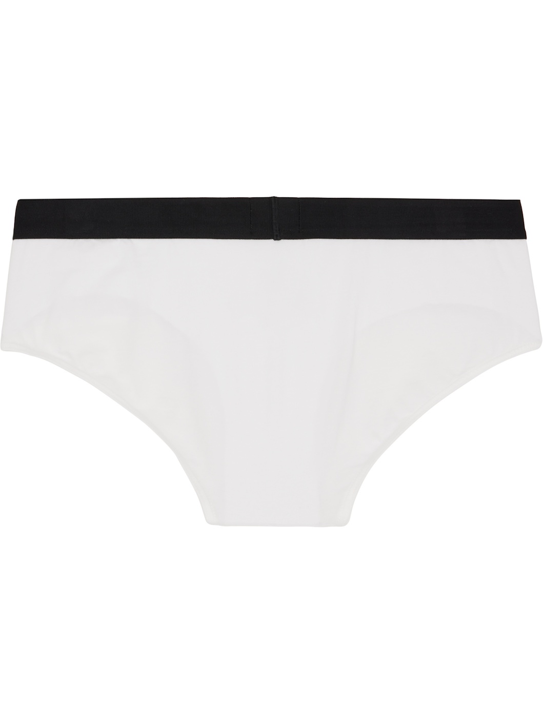 Three-Pack White & Black Logo-Waistband Briefs - 5