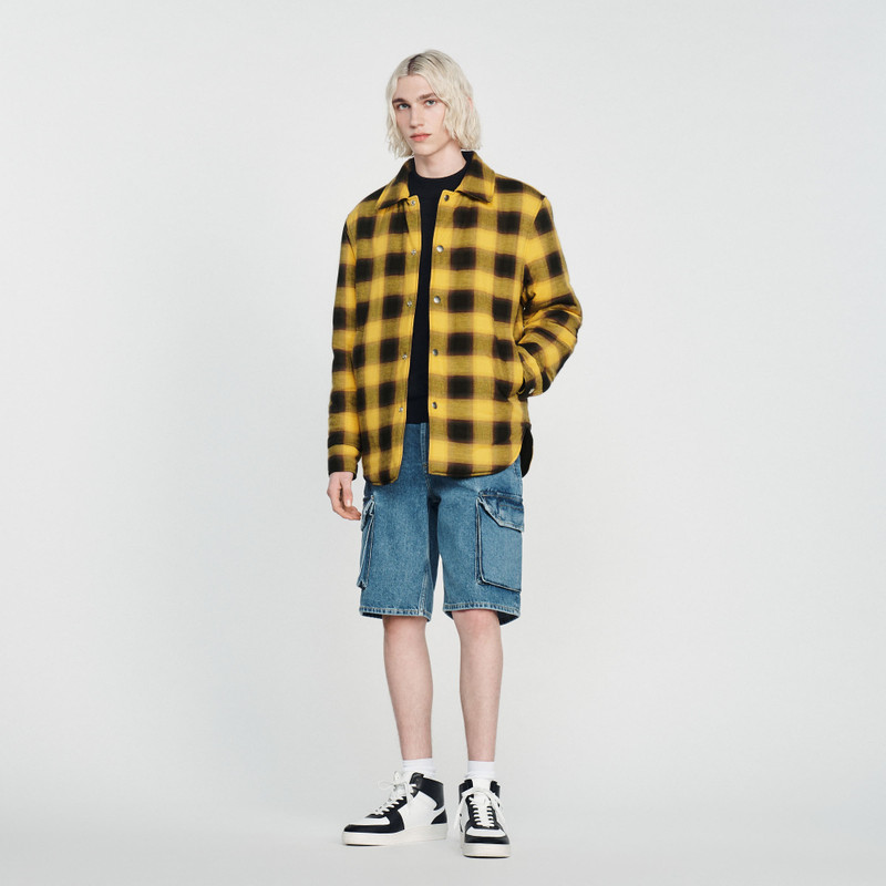 Sandro Quilted checked jacket outlook