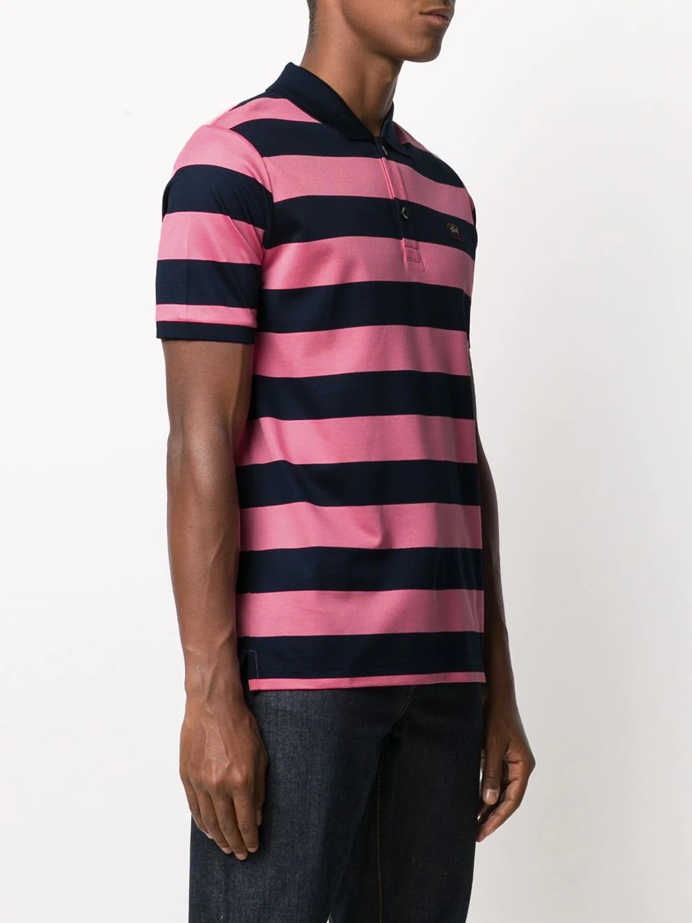 striped short sleeve polo shirt - 3