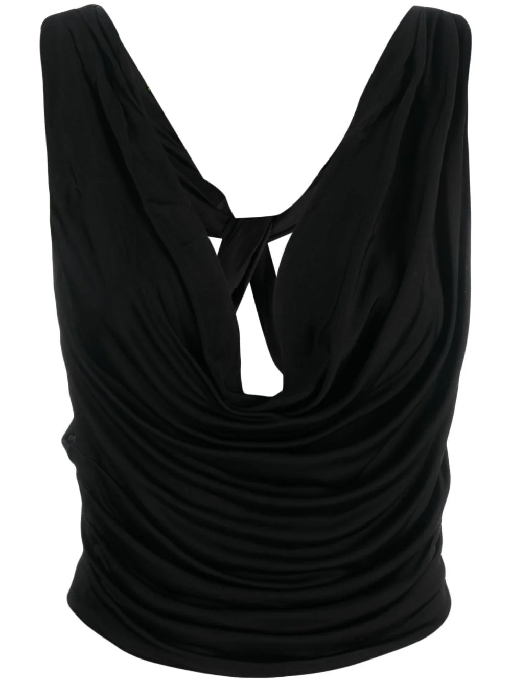 Juara draped twisted cropped top - 1