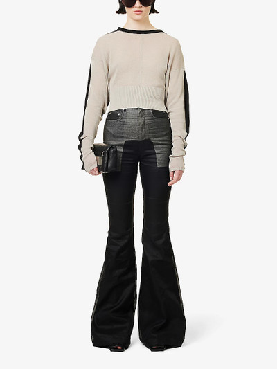 Rick Owens Contrast-panel ribbed-hem cotton knitted top outlook