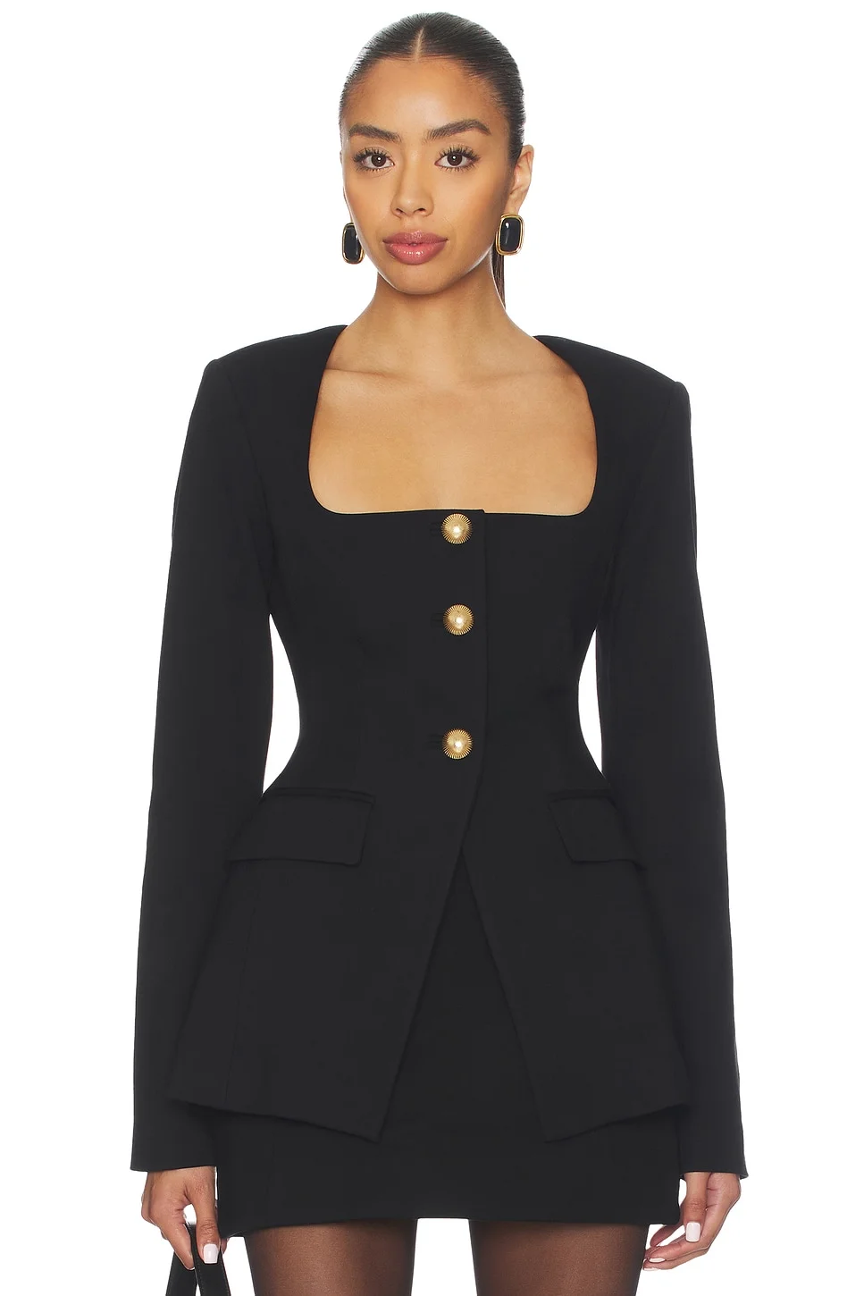 Soft Stretch Ponte Sculpted Blazer - 1