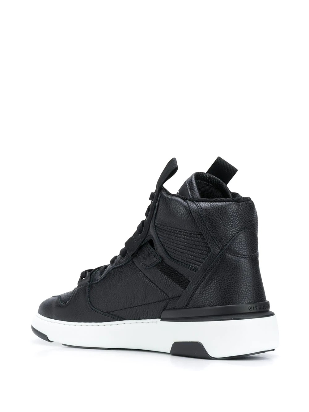 high-top leather sneakers - 3