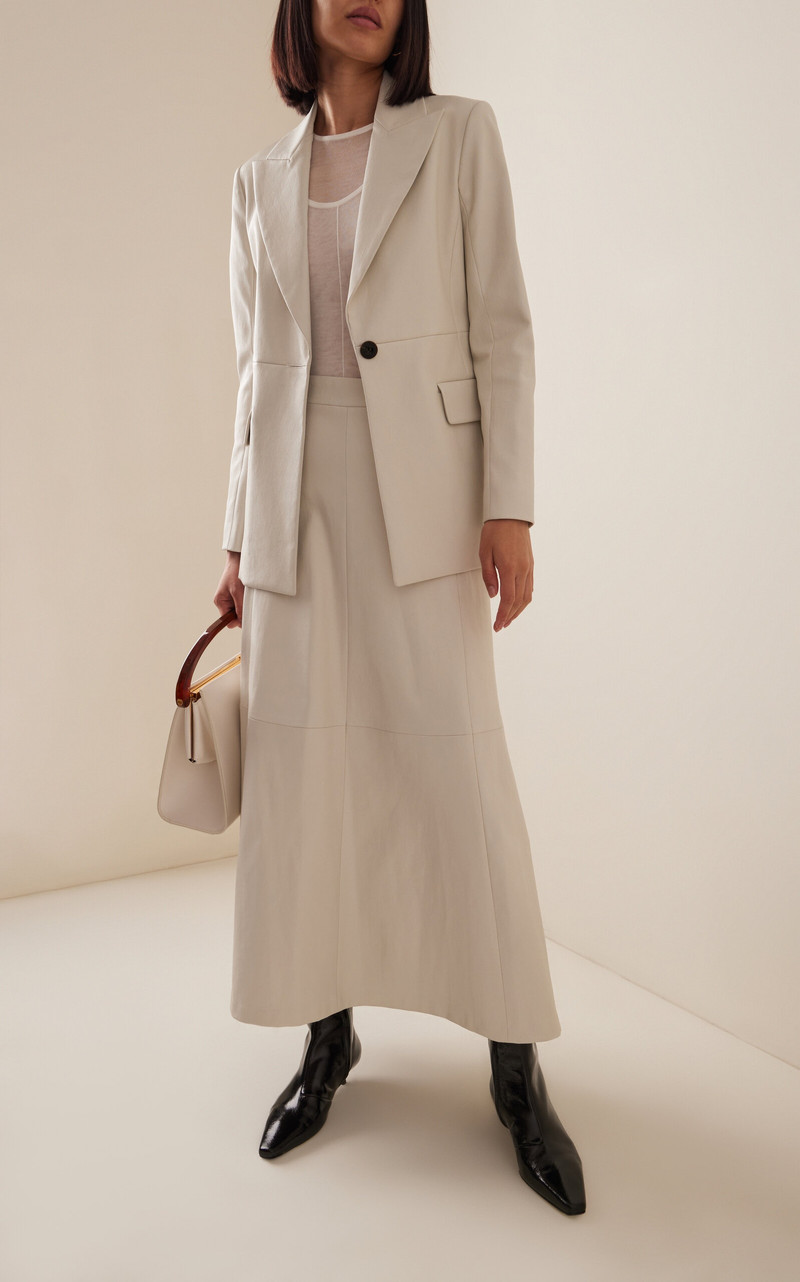 ROSETTA GETTY Stretch-Plongé Flared Skirt grey outlook