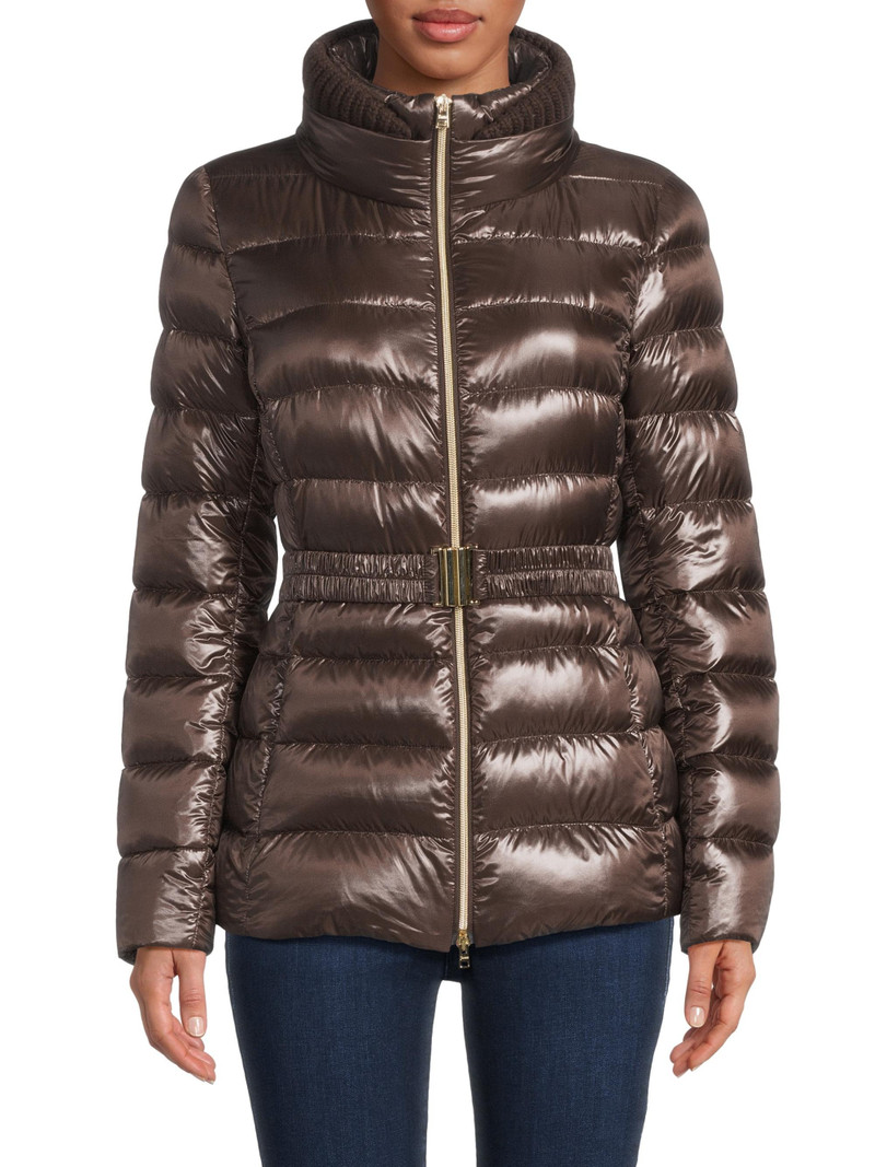 Women's Iconico Claudia Quilted Down Jacket - Marrone Scuro 3