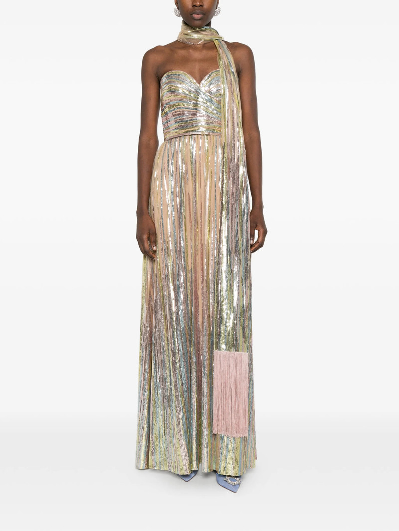 Elie Saab Sequin Tassel Maxi Dress (set Of Three) 5